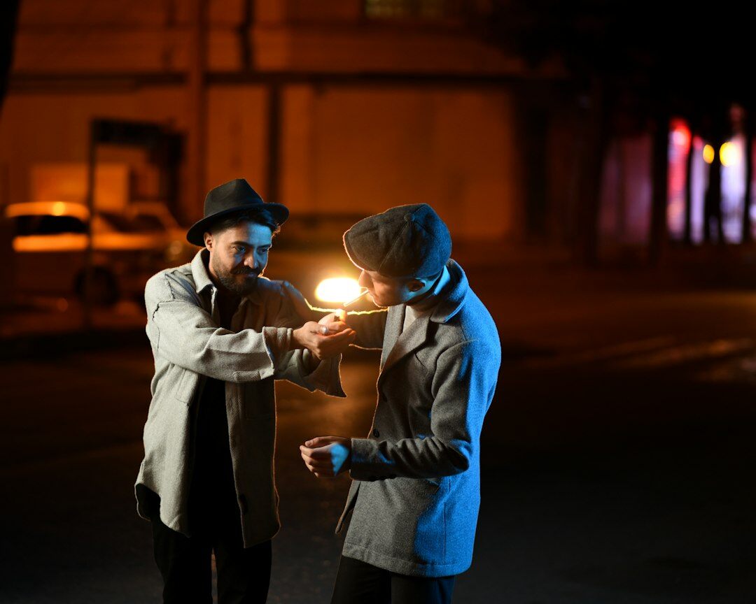 detective holding flashlight